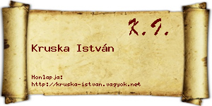 Kruska István névjegykártya